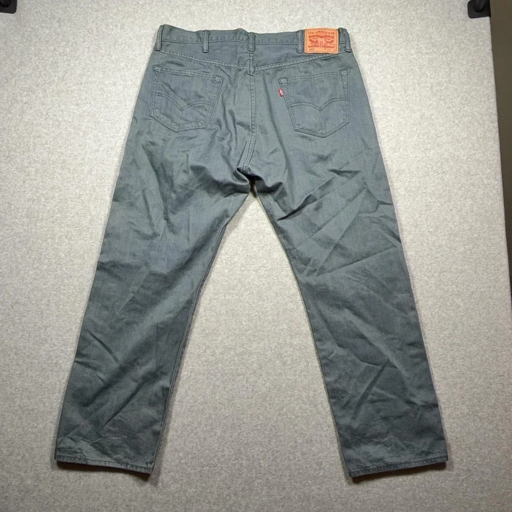 Levis 501 Jeans Mens 38x30 Gray Button Fly Straight Denim Medium Wash Pants